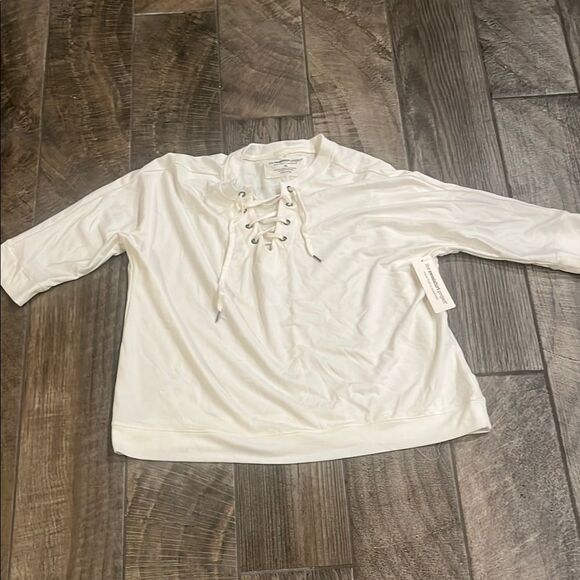 Cream Tie Front Blouse with Sailor Collar - Picture 2 of 4